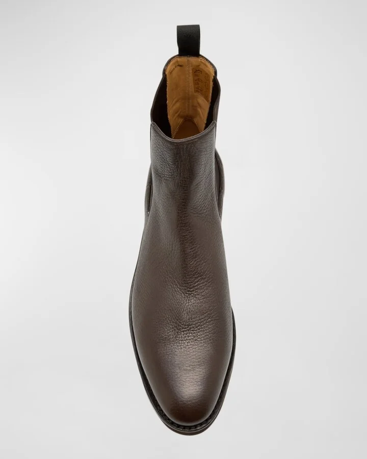 Men's Saffron Grained Leather Chelsea Boots - Image 4