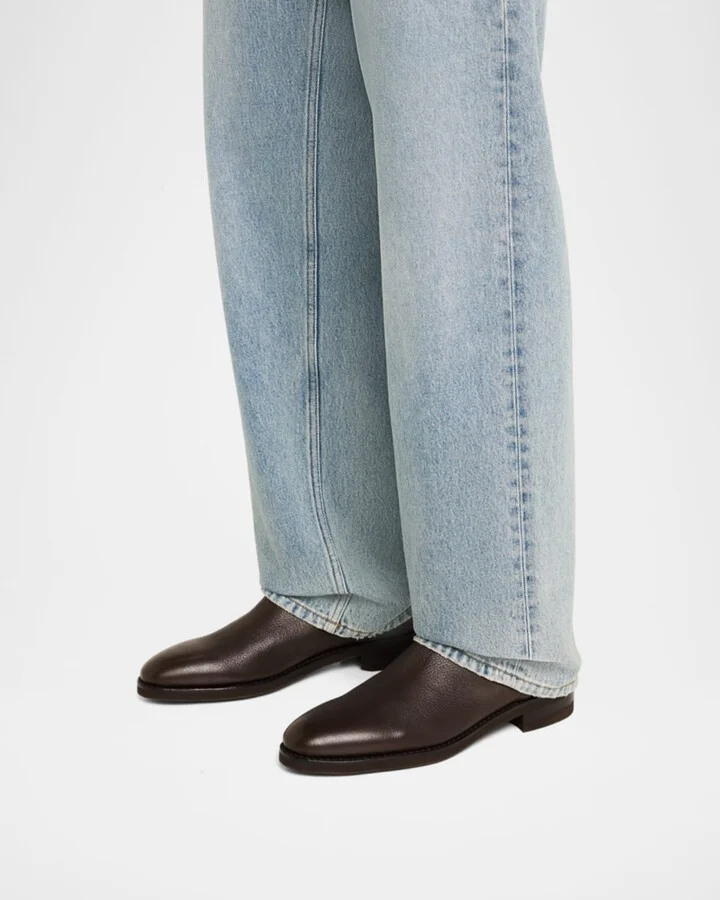 Men's Saffron Grained Leather Chelsea Boots - Image 5