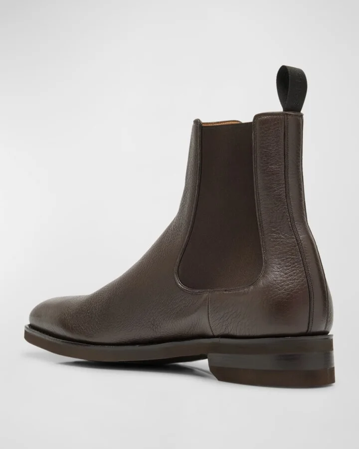Men's Saffron Grained Leather Chelsea Boots - Image 7