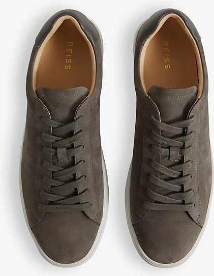 Mens Sage Finley Logo-Embossed Leather Low-Top Trainers Eur 46 / 12 Uk Men - Image 3
