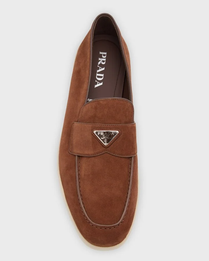 Men's Saint Tropez Triangle Logo Suede Loafers - Image 3