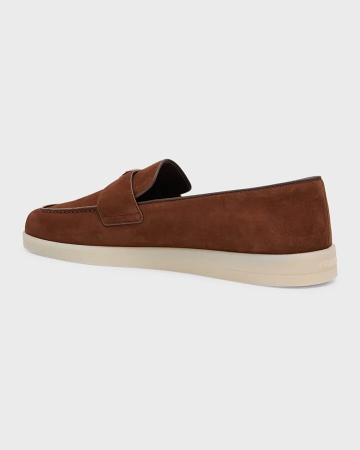 Men's Saint Tropez Triangle Logo Suede Loafers - Image 5