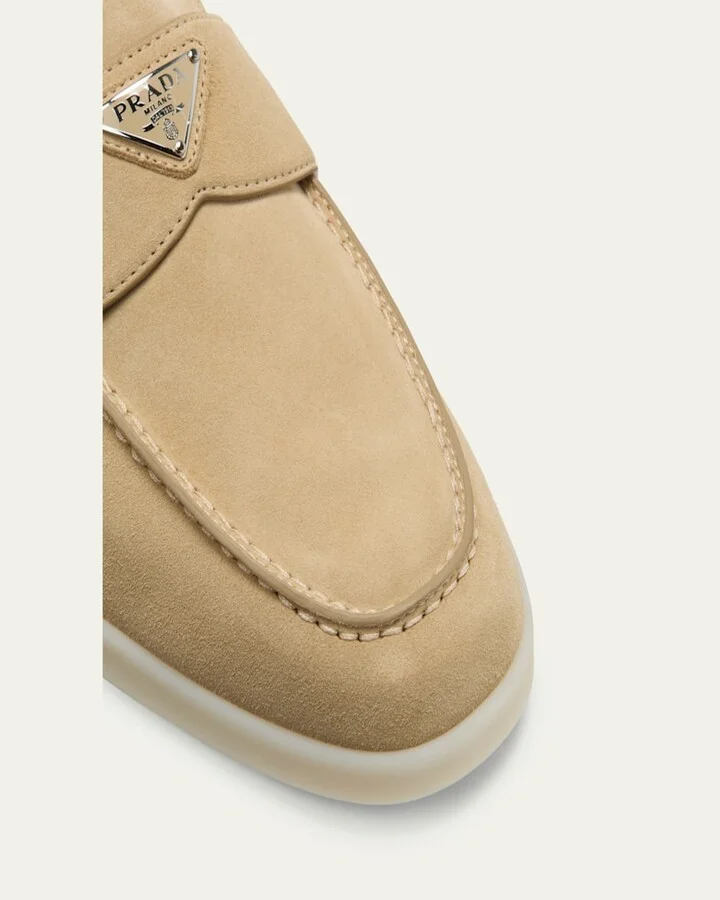 Men's Saint Tropez Triangle Logo Suede Loafers - Image 6