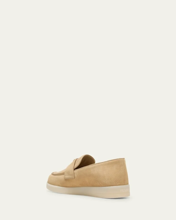 Men's Saint Tropez Triangle Logo Suede Loafers - Image 7