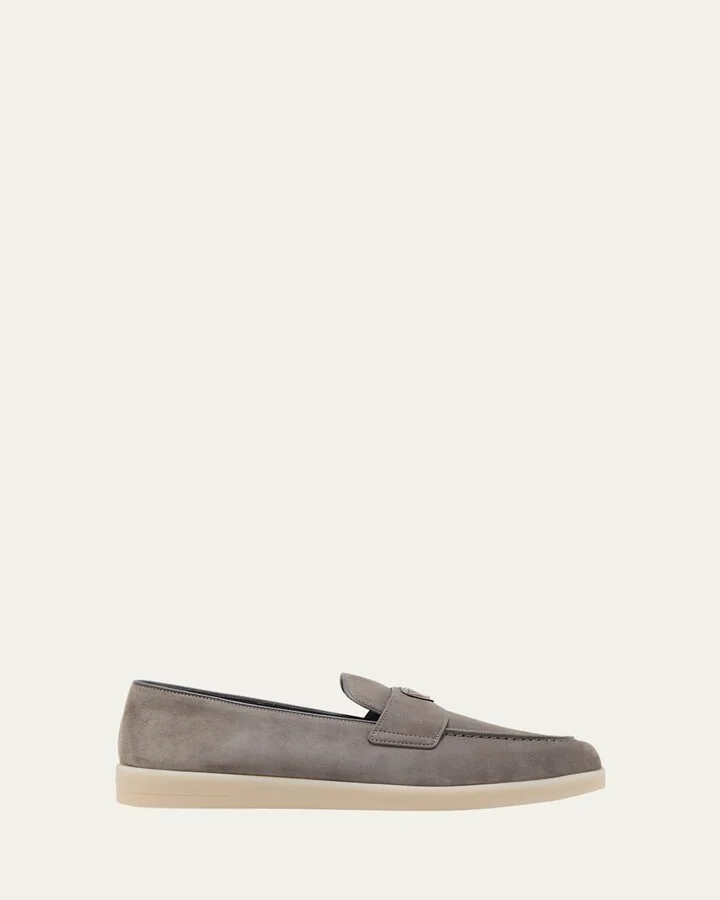 Men's Saint Tropez Triangle Logo Suede Loafers