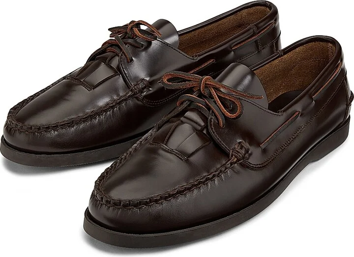Men's Saler Leather Boat Shoes - Dark Brown - Size 6 - Image 2