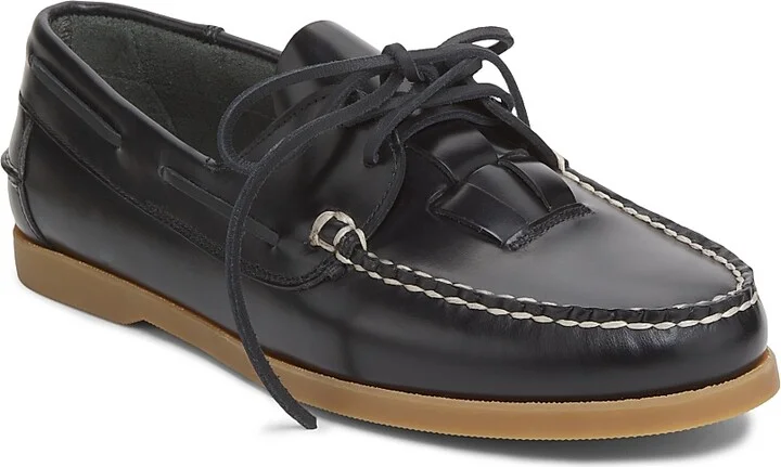 Men's Saler Nautic Leather Loafers - Black - Size 6 - Image 2
