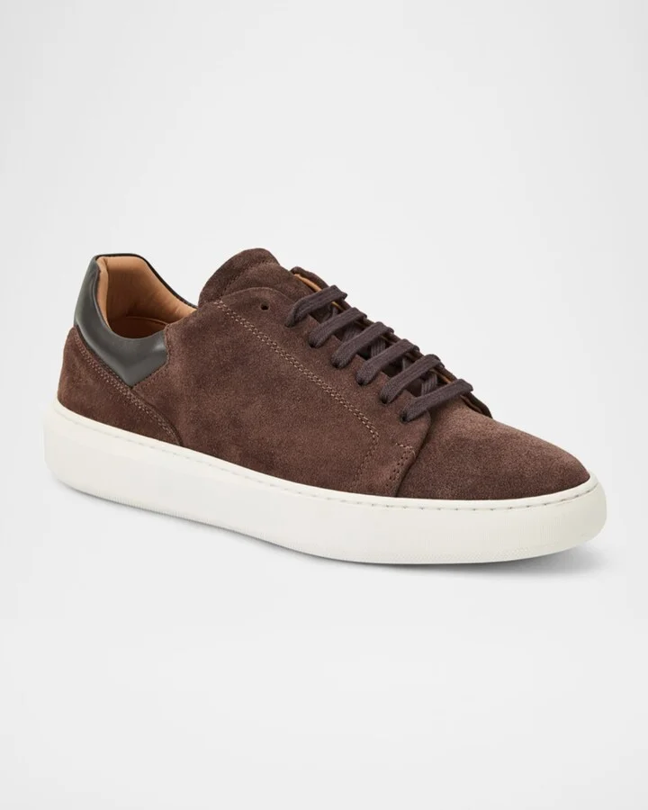 Men's Salvatore Low-Top Suede Sneakers - Image 4