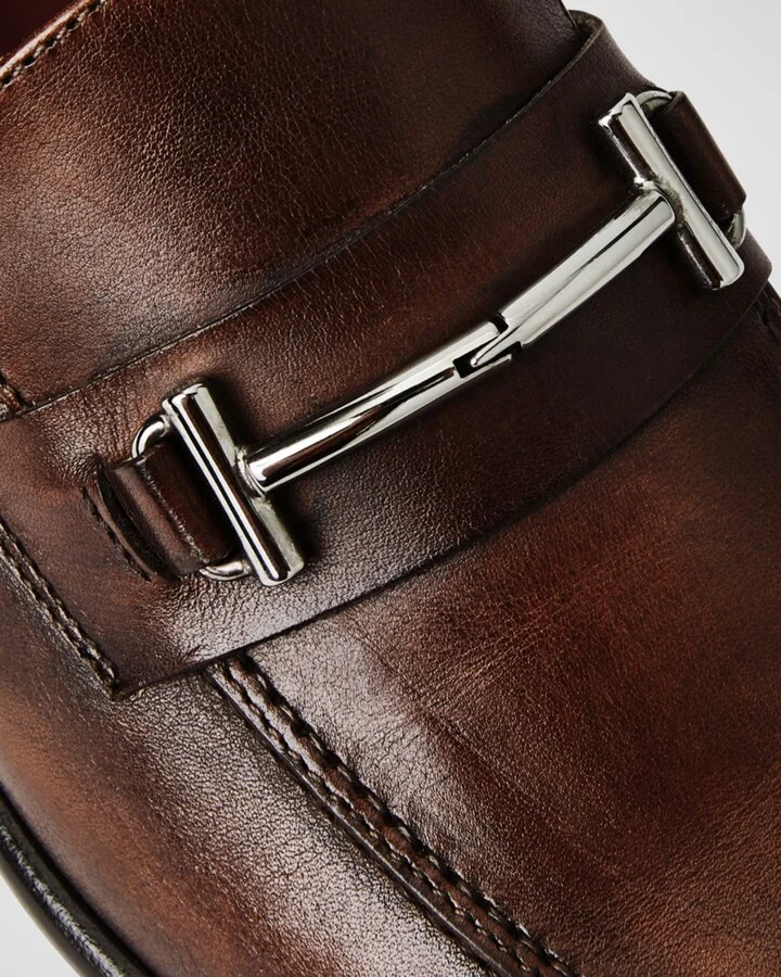 Men's Sante Double-Gore Leather Bit Loafers - Image 5