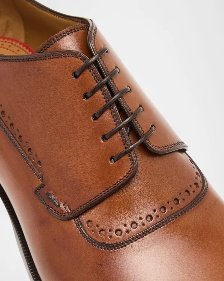 Men's Sartoby Brogue Leather Derby Shoes - Image 4