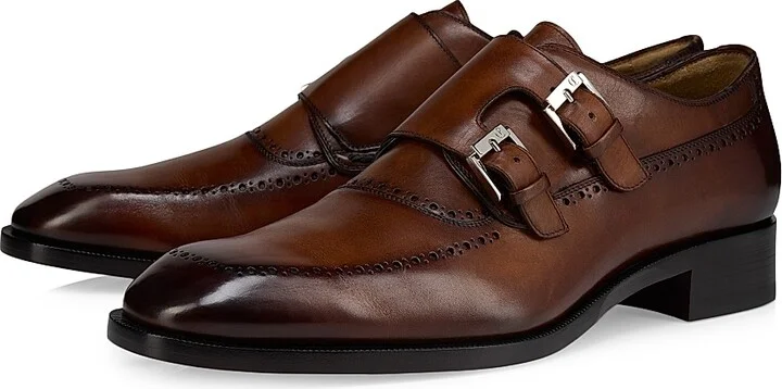 Men's Sartok Patinated Leather Shoes - Havane - Size 8 - Image 2