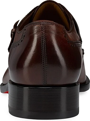 Men's Sartok Patinated Leather Shoes - Havane - Size 8 - Image 3