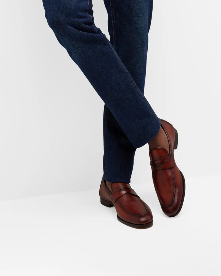 Men's Sasso Leather Penny Loafers - Image 4