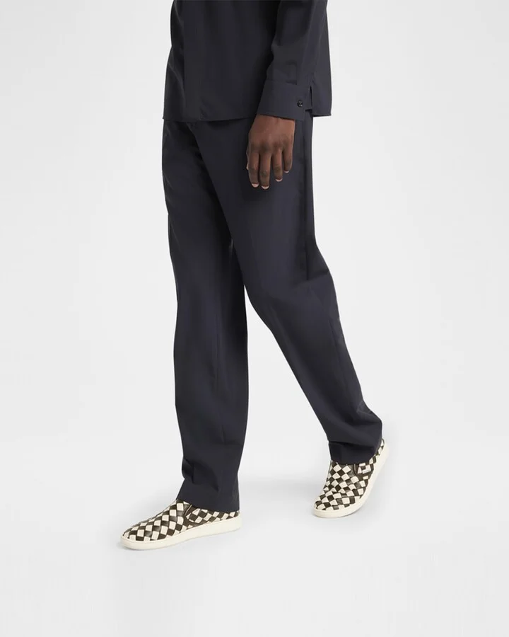 Men's Sawyer Intrecciato Check Calfskin Slip-On Sneakers - Image 3