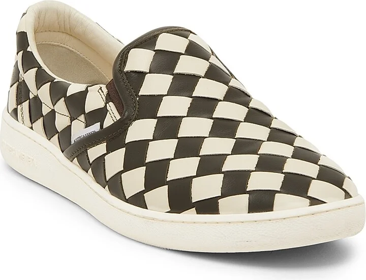 Men's Sawyer Intrecciato Leather Slip-On Sneakers - Sea Salt Khaki - Size 7 - Image 2