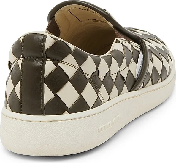 Men's Sawyer Intrecciato Leather Slip-On Sneakers - Sea Salt Khaki - Size 7 - Image 3