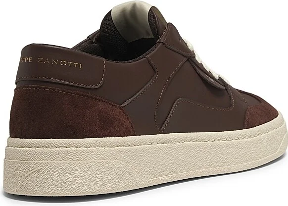 Men's Scarpa Uomo Leather Low-Top Sneakers - Brown Velvet - Size 7 - Image 3