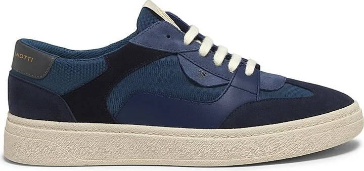 Men's Scarpa Uomo Leather, Suede & Nylon Low-Top Sneakers - Blue - Size 6
