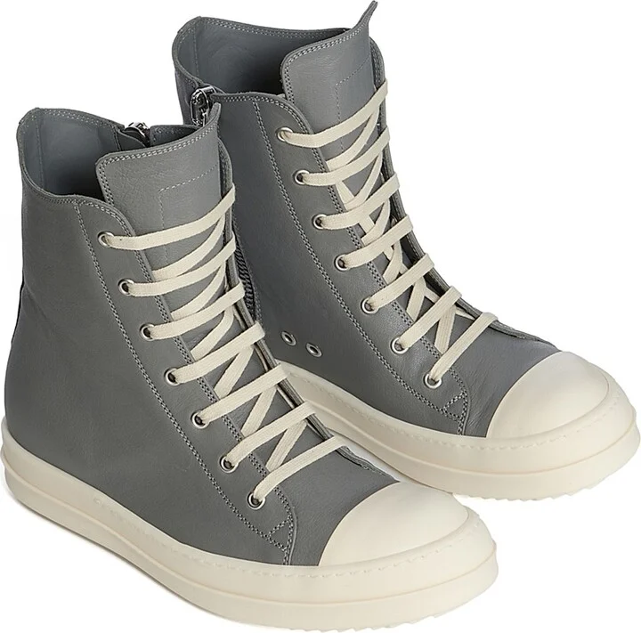 Men's Scarpe In Pelle High-Top Sneakers - Washed Indigo - Size 11 - Image 2