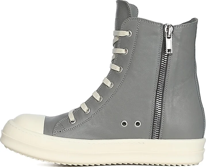 Men's Scarpe In Pelle High-Top Sneakers - Washed Indigo - Size 11 - Image 5