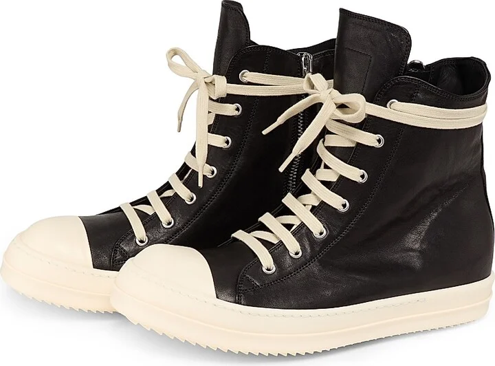 Men's Scarpe In Pelle High-Top Sneakers - Washed Indigo - Size 11 - Image 7