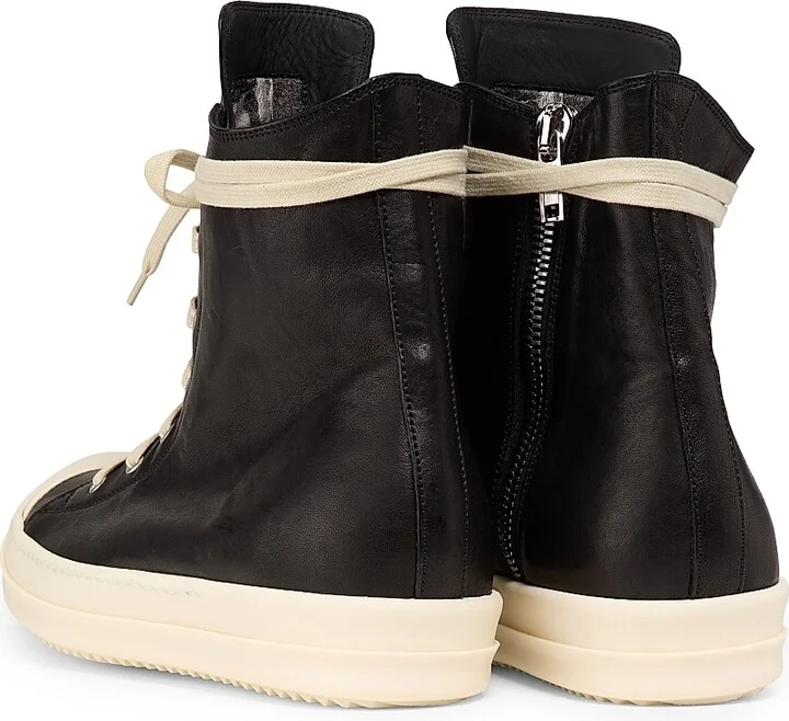 Men's Scarpe In Pelle High-Top Sneakers - Washed Indigo - Size 11 - Image 8