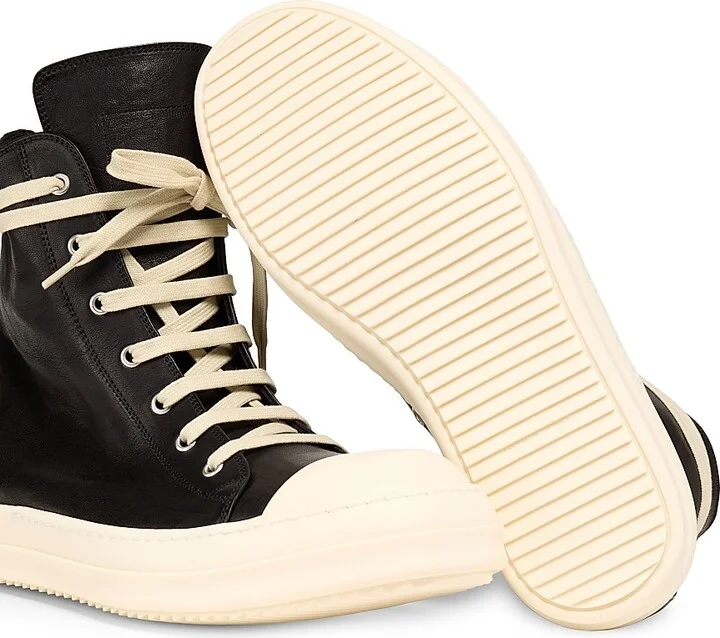 Men's Scarpe In Pelle High-Top Sneakers - Washed Indigo - Size 11 - Image 11