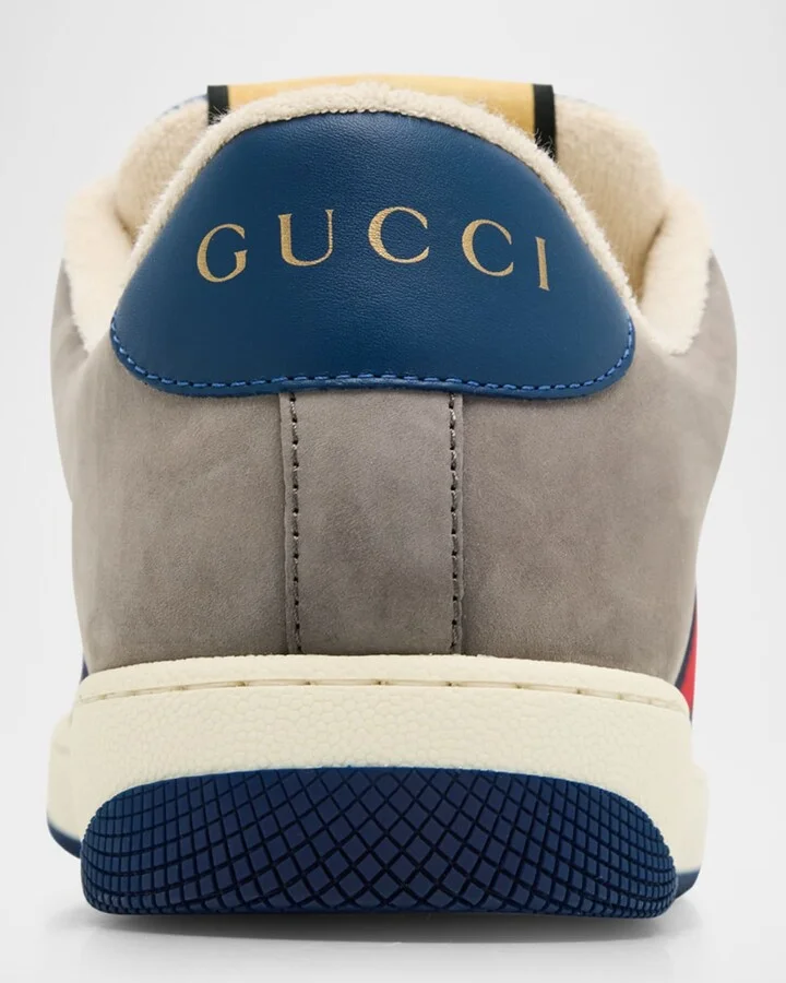 Men's Screener GG Canvas and Leather Sneakers - Image 3
