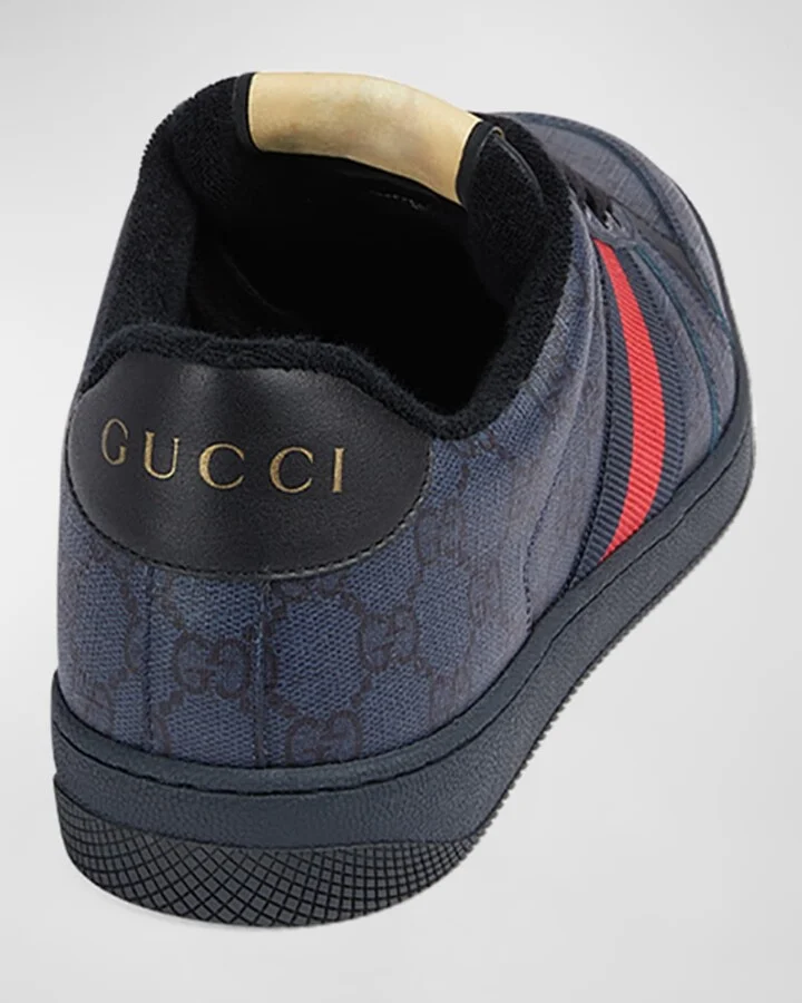 Men's Screener GG Canvas Low-Top Sneakers with Web - Image 2