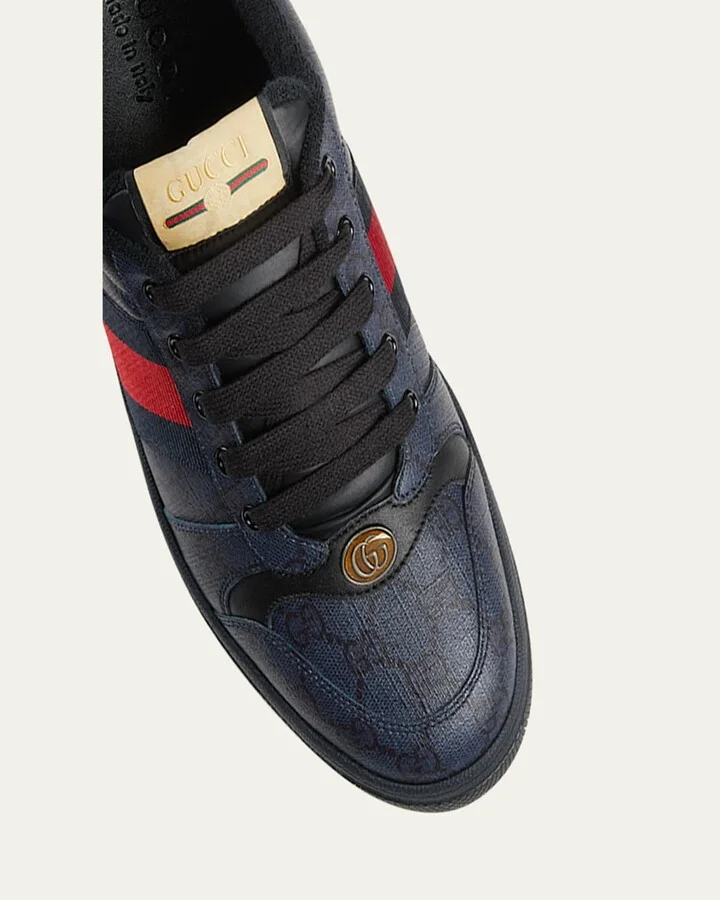 Men's Screener GG Canvas Low-Top Sneakers with Web - Image 2