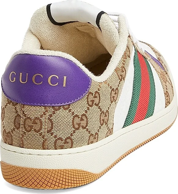Men's Screener GG Canvas Sneakers - Beige - Size 8 - Image 3