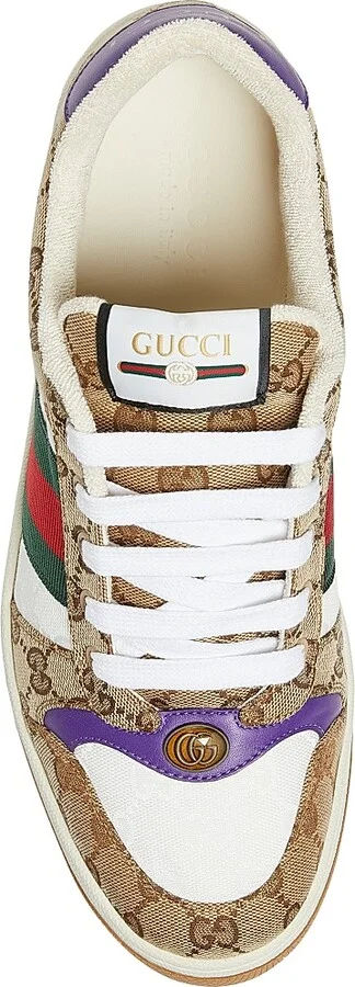 Men's Screener GG Canvas Sneakers - Beige - Size 8 - Image 4