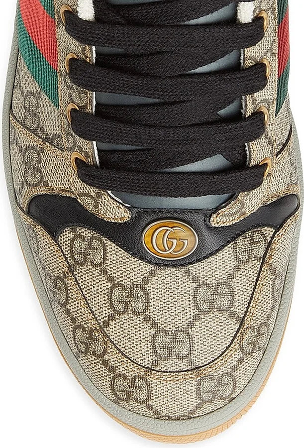 Men's Screener GG Supreme Canvas Sneakers - Brown - Size 8 - Image 4