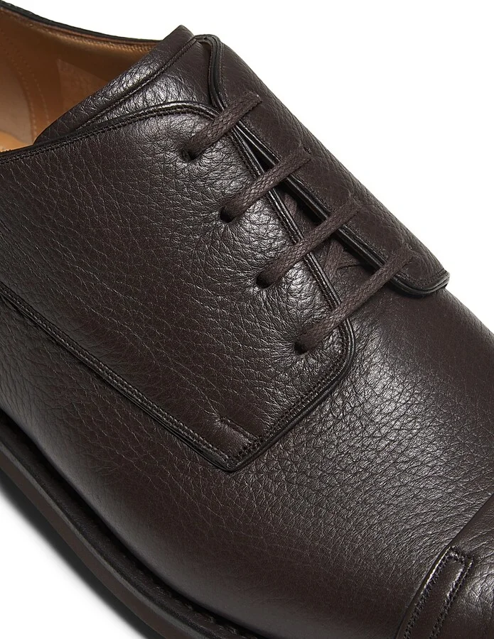 Men's Scrivas Leather Derbys - Ebano - Size 12 - Image 5