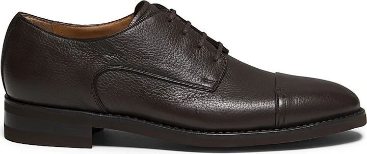 Men's Scrivas Leather Derbys - Ebano - Size 12
