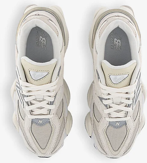 Mens Sea Salt 9060 Brand-Patch Leather and Mesh Low-Top Trainers Eur 42 / 8 Uk Men - Image 2