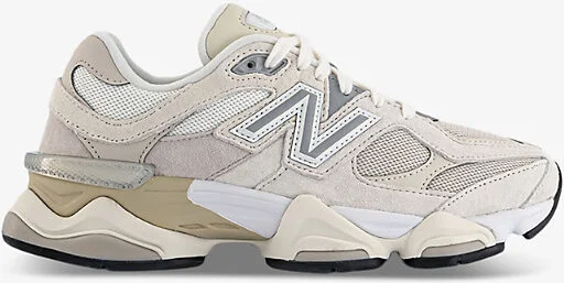 Mens Sea Salt 9060 Brand-Patch Leather and Mesh Low-Top Trainers Eur 42 / 8 Uk Men