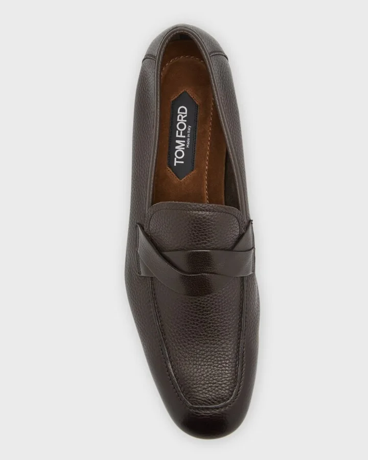 Men's Sean Grain Leather Twisted Band Loafers - Image 3