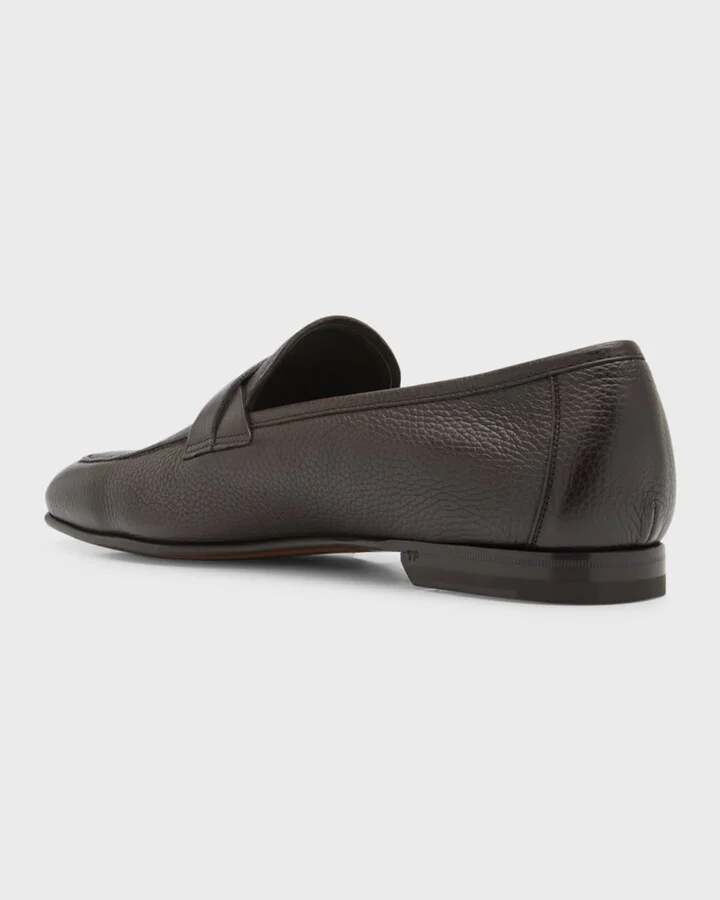 Men's Sean Grain Leather Twisted Band Loafers - Image 8