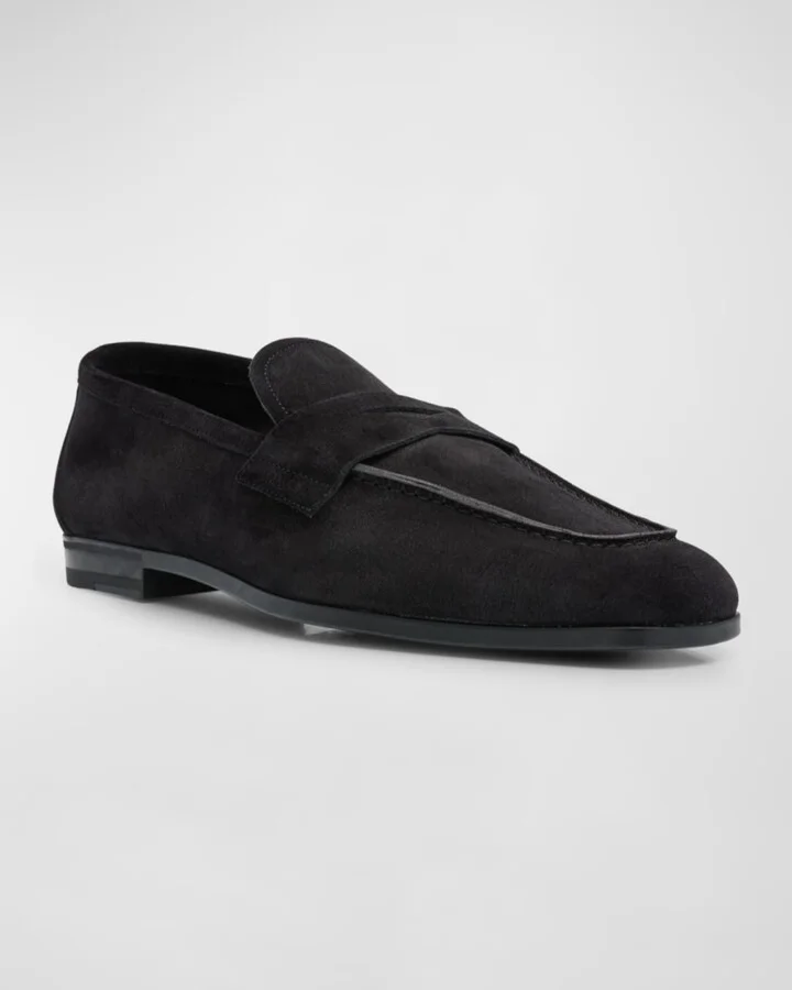 Men's Sean Suede Penny Loafers - Image 8