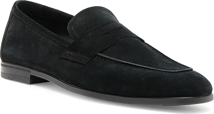 Men's Sean Suede Penny Loafers - Black - Size 10 - Image 2