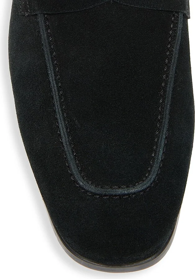 Men's Sean Suede Penny Loafers - Black - Size 10 - Image 4