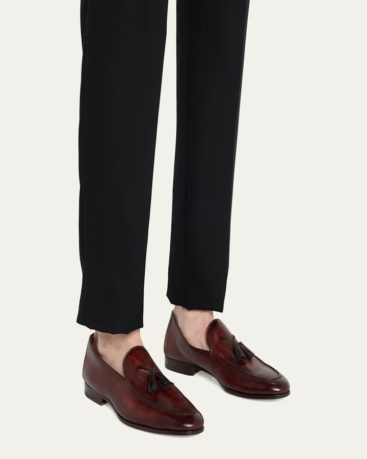 Men's Seneca Grained Leather Tassel Loafers - Image 2