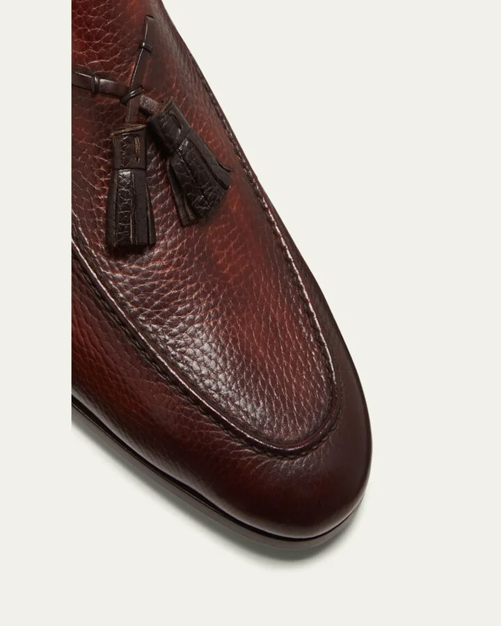 Men's Seneca Grained Leather Tassel Loafers - Image 4
