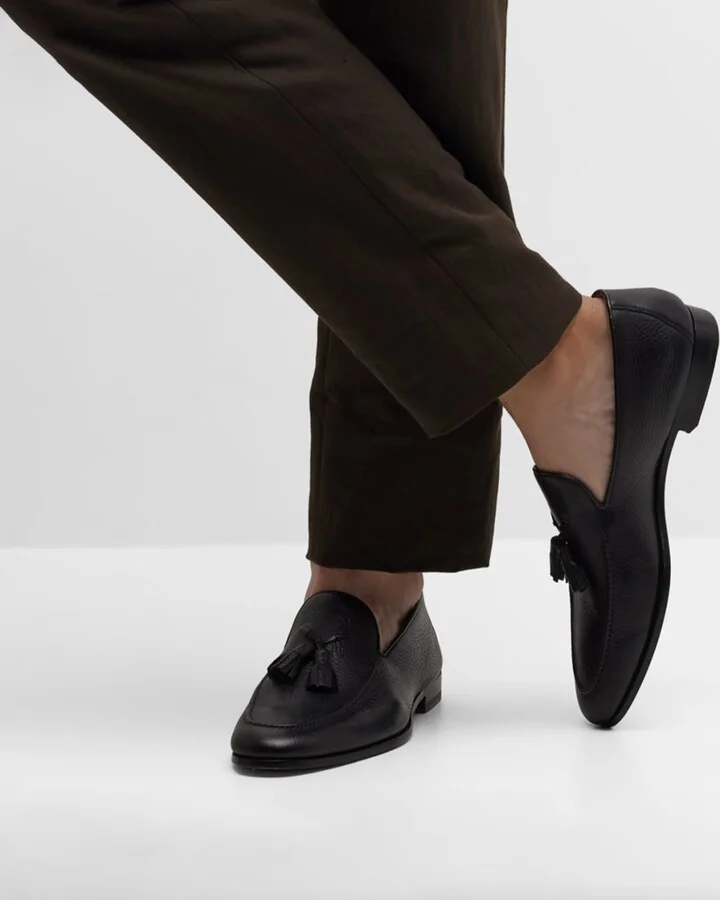 Men's Seneca Grained Leather Tassel Loafers - Image 3