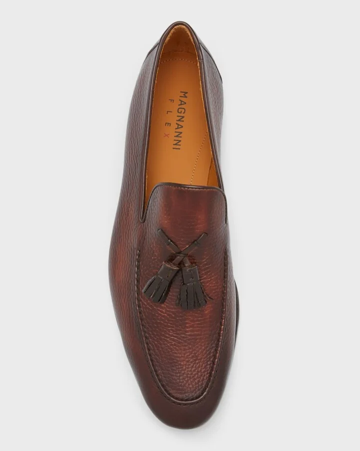 Men's Seneca Grained Leather Tassel Loafers - Image 7