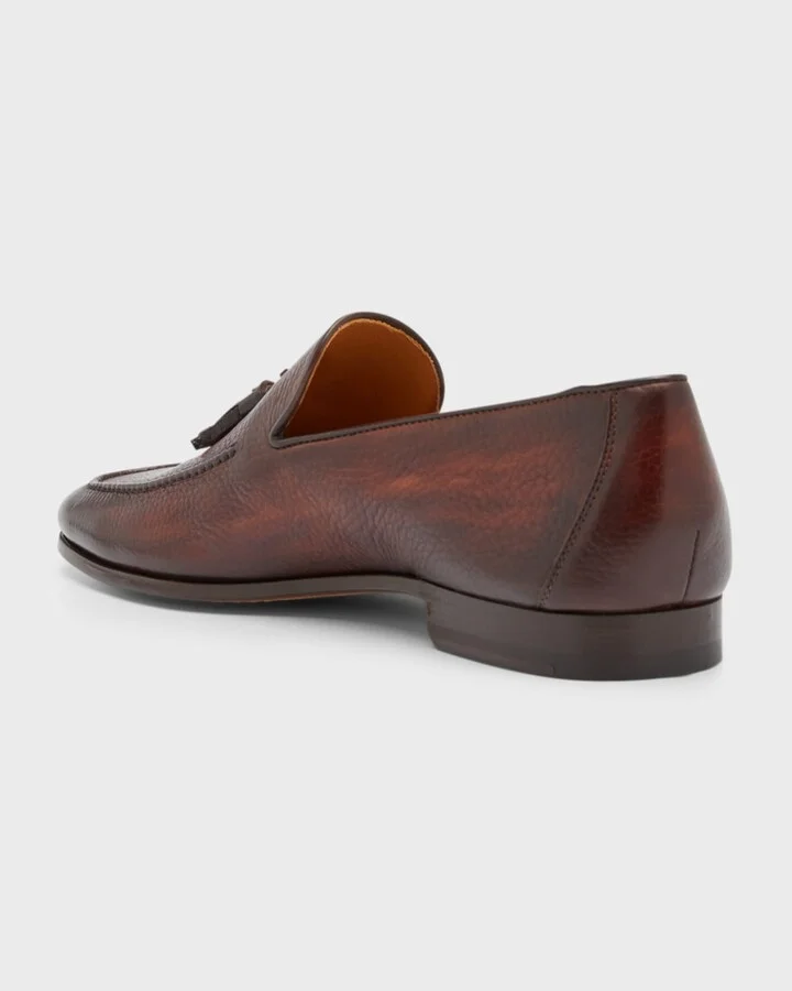 Men's Seneca Grained Leather Tassel Loafers - Image 8