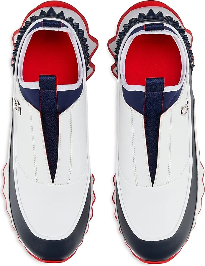 Men's Sharkyloub SP Spikes Low Top Sneakers - White Blue - Size 8 - Image 4