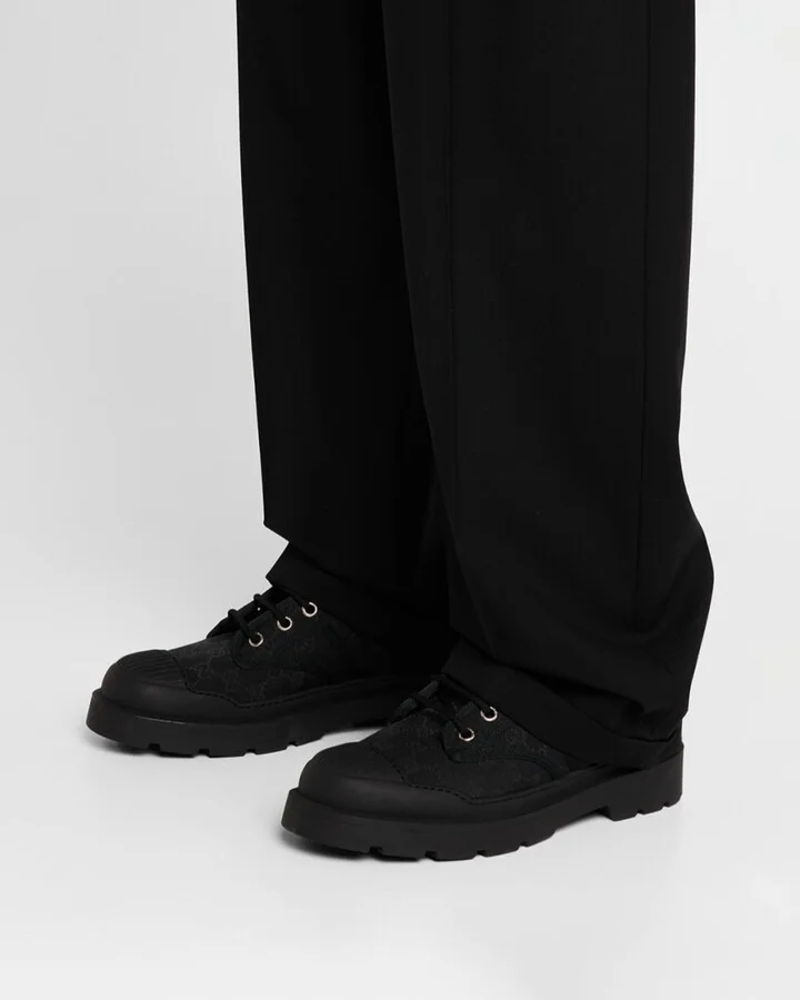 Men's Sherlin GG Canvas Lace-Up Boots - Image 3