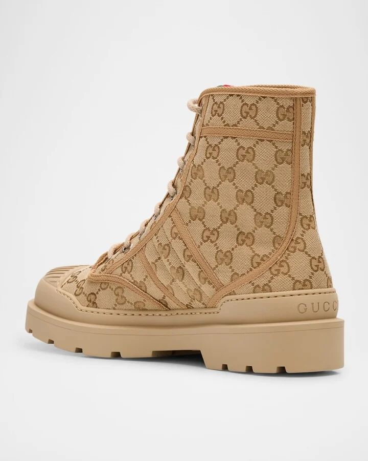 Men's Sherlin GG Canvas Lace-Up Boots - Image 10
